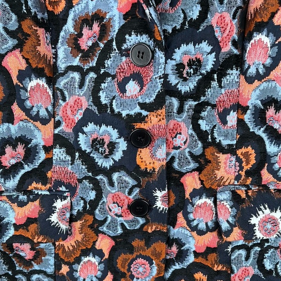 SOLD NWT THEORY Floral Print Embroidered Blazer Riding Jacket 2 Floral Jacquard - Picture 8 of 12
